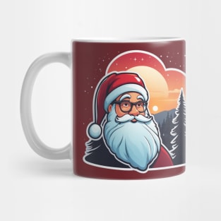 sunset deep with papa noel Mug